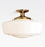 Eastmoreland 8" Fitter Semi-Flush Mount, Heritage Brass - Eastmoreland GLASS 8in fitter OP - Opal