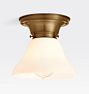 Thurman 2-1/4" Fitter Flush Mount, Heritage Brass - Schoolhouse Shades 2 1/4in fitter Med Bell OP
