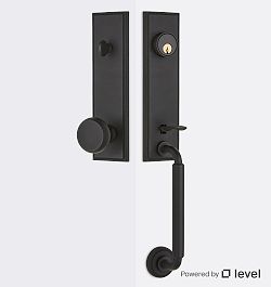 5 Pack Entrance Lever Door Handle Lock And Single Cylinder Deadbolt Set Keyed Alike Combo Pack For Exterior And Front Door, Reversible For Right And