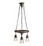 Vintage Chandelier Classical Revival 3 Light Pan