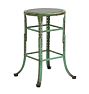 Vintage Stool Angle Steel Industrial Green No Back Rest