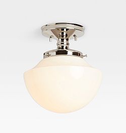 Polished Nickel Kitchen Flush Mount Lighting | Rejuvenation, image size:250x265
