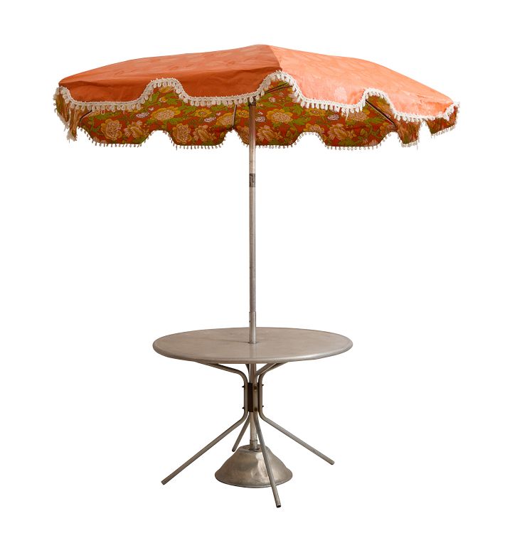 Vintage Outdoor Table MCM Orange