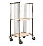 Vintage Industrial Rolling Rack Steel Frame Plywood Shelving Two Tie