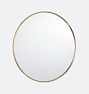 OPEN BOX Round Metal Framed Mirror, Aged Brass - 30" Diameter