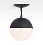 Palo Alto Semi-Flush Mount, Oil-Rubbed Bronze - 8" White Globe Shade