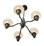 Vintage Art Deco 5-Arm Cup Shade Torpedo Body Chandelier
