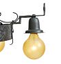 Vintage Art Deco 5-Light Strap Iron Body Chandelier
