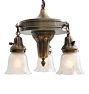 Vintage Classical Revival 3-Light Pan Chandelier with Turnkey Sockets