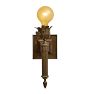 Vintage Classical Revival Bare-Bulb Floral Socket Sconce