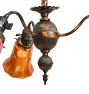 Vintage Victorian 3-Arm Electric Copper Flashed Chandelier