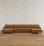 Hastings Sectional Double Chaise Leather Sofa