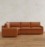 Roswell Leather 3-Piece Arm Sofa With Wedge Corner