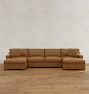 Sublimity Leather 6-Piece Double Ottoman Sectional Sofa