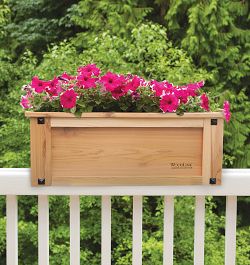 Mission Cedar over the rail planter 30in W x 12.75in D x 12in H