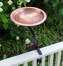 Hammered Copper Birdbath With Perching Rim