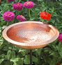 Hammered Copper Birdbath With Perching Rim