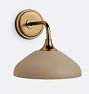 Trillium Sconce, Heritage Brass -Gypsum Ceramic  Shade