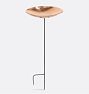 Hammered Copper Birdbath, Garden Stake