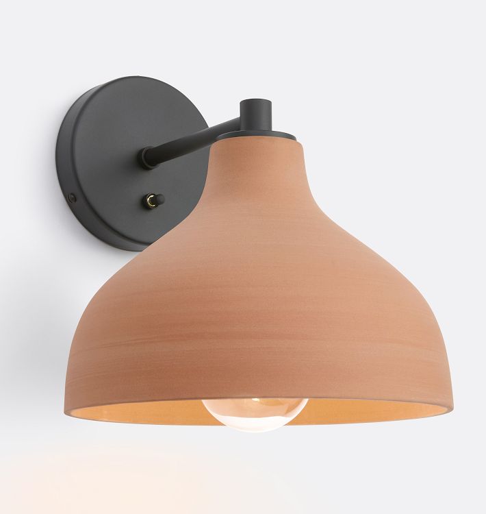 FOLK Abigail Soft Cone Sconce, Unglazed Toast