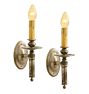 Pair of sconces traditional candle silver plated