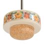 Pendant with Vintage Floral Painted Glass Shade