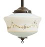 Pendant with Vintage Intricate Paint Glass Shade