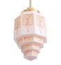 Vintage Art Deco Pendant with Painted Skyscraper Shade