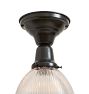 Vintage Flush Mount with Holophane Glass Shade