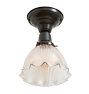 Vintage Flush Mount with Holophane Glass Shade