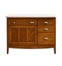 Vintage Oak Sideboard with White Enameled Top