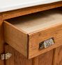 Vintage Oak Sideboard with White Enameled Top