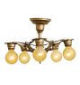 Chandelier classical revival 5 light barebulb