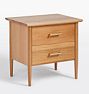 Shaw Nightstand - White Oak -  West Slope in Aged Brass 