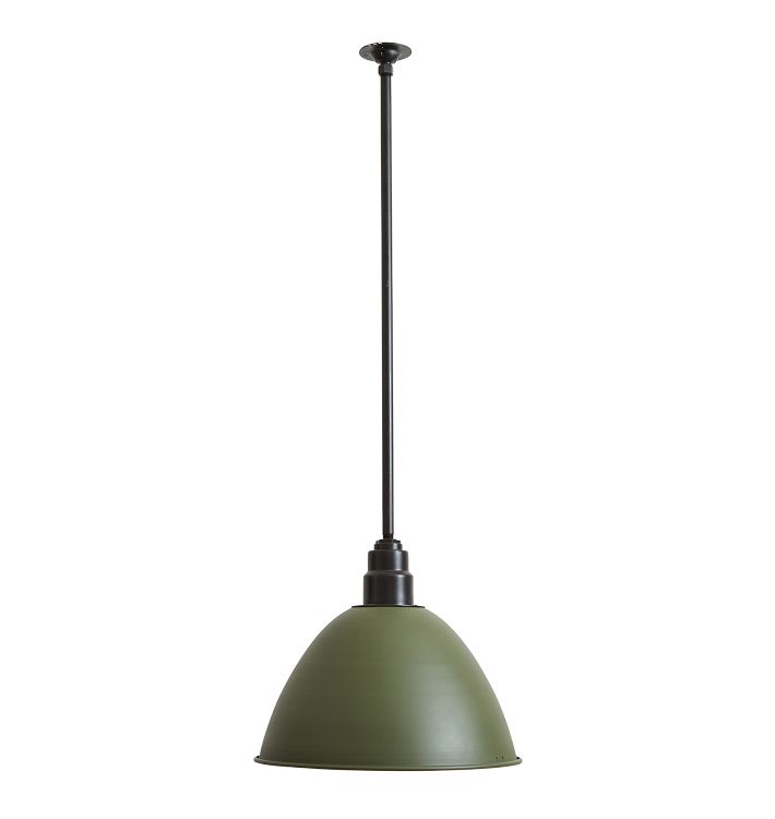 Vintage Industrial Pendant with Painted Aluminum Dome