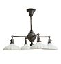 Vintage 4-Arm Chandelier with Sheffield Opal Glass Shades