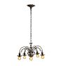 Vintage 5-Light Classical Revival Bare Bulb Chandelier in Cast Brass