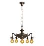Beautifully Highlighted Vintage Classical Revival 5 Light Pan Chandelier