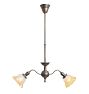 Vintage Victorian 2 Arm Chandelier w Reeded Details and Gradiated Etched Glass Shades
