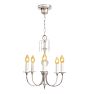 Petite Vintage Colonial Revival 5 Arm Chandelier with Glass Body and Original Finish