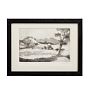 Vintage Etching of Scenic Landscape circa 1600s Framed