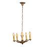 Vintage Classical Revival 5 Arm Cast Chandelier in Original Handpainted Finish