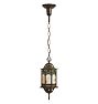 Vintage Classical Revival Lantern Pendant with Multi Color Art Glass