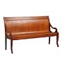 Vintage Solid Wood Bench with Curved Bent Wood Seat and Back