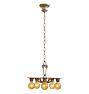 Vintage Classical Revival 5 Arm Bare Bulb Chandelier in Original Finish