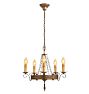 Vintage Gothic Revival 5 Light Candle Chandelier with Original Paint and Bakelite Stem