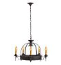 Vintage Spanish Revival Wrought Iron Chandelier 5 Light