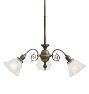 Ornate Vintage Victorian 3 Arm Electric Chandelier Hand Applied Highlights