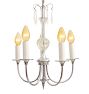 Petite Vintage Colonial Revival 5 Arm Chandelier with Glass Body and Original Finish