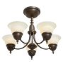 Vintage 5-Light Chandelier with Cup Shade